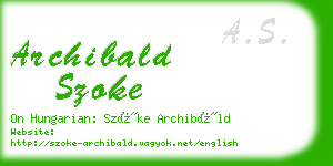 archibald szoke business card